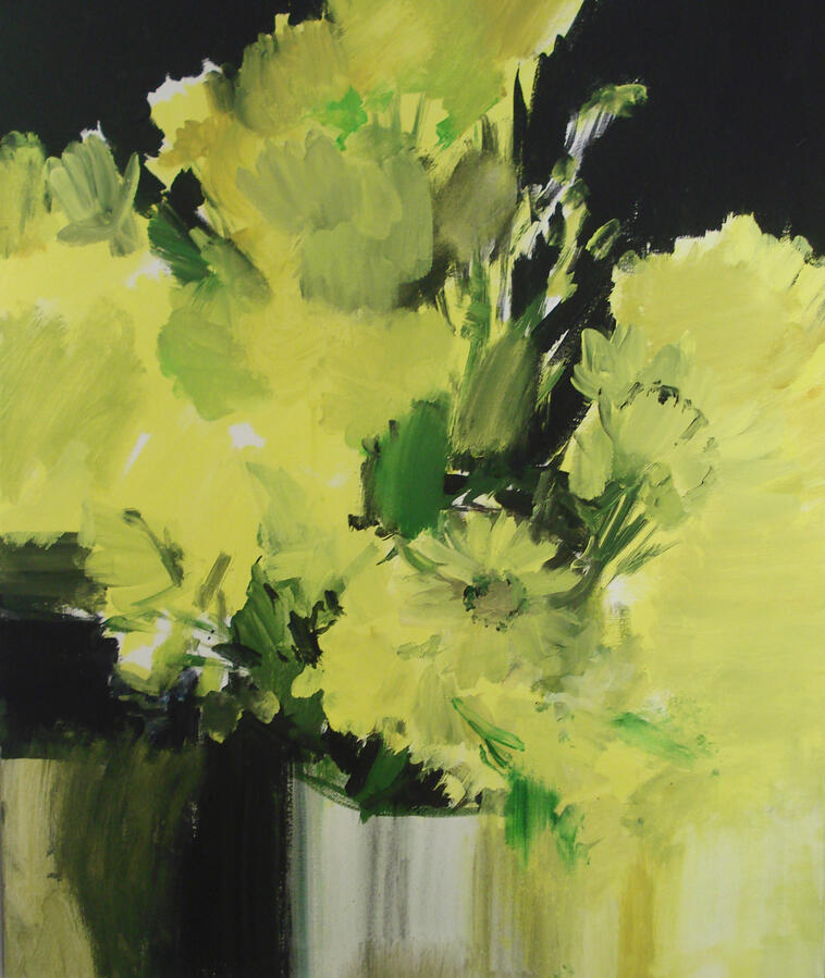 Yellow / Acrylic on canvas / framed 55cm x 65cm / SOLD