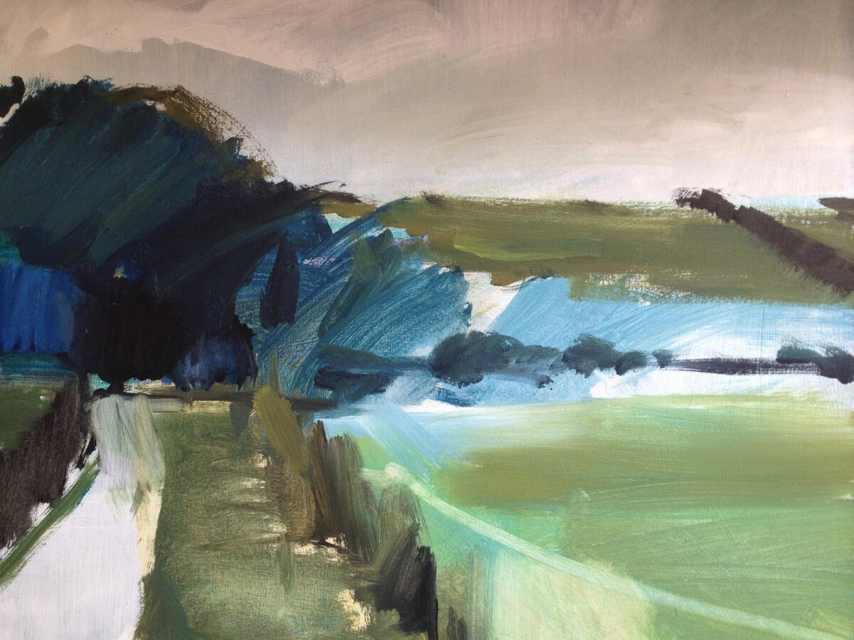 Lane to Holne / Acrylic on canvas / framed 60cm x 50cm / SOLD